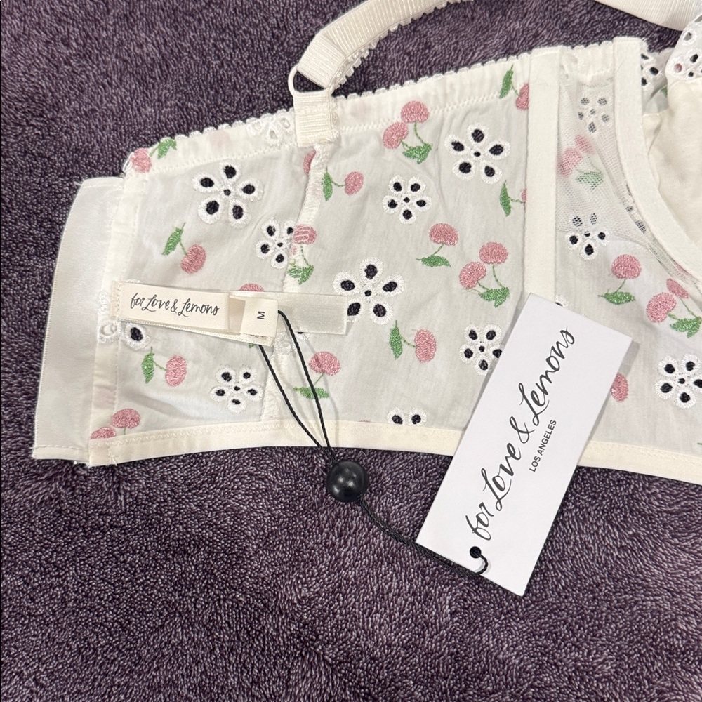 For Love And Lemons Cream Floral Lace Top - Picture 3 of 4